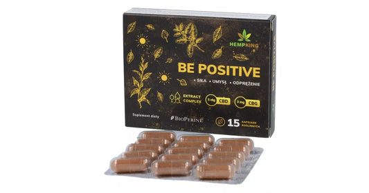 BE POSITIVE, Humør booster. 4 planteekstrakter + 4 Vitaminer + 2 Canabionider