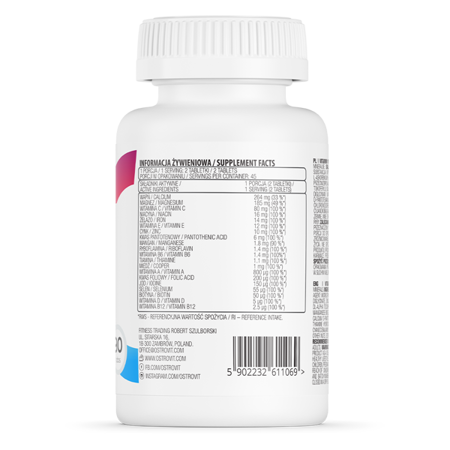 Multivitamin piller Forte, 22 vitaminer & Mineraler, 90 tabletter