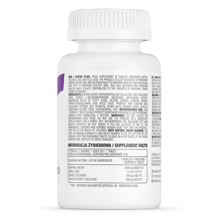 Biotin + Zink & Selen 100 tabletter