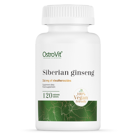 Sibirisk Ginseng, Veganske, 120 tabletter